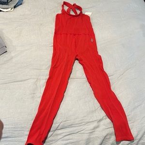 Free People Red Leggins Onesie